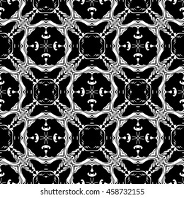 Abstract seamless pattern of black and white color for wallpapers and background.
