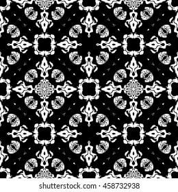 Abstract seamless pattern of black and white color for wallpapers and background.