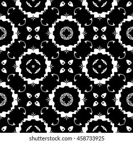 Abstract seamless pattern of black and white color for wallpapers and background.