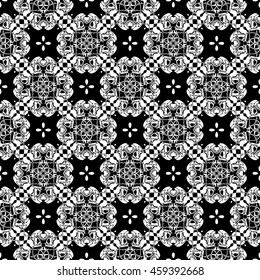 Abstract seamless pattern of black and white color for wallpapers and background.