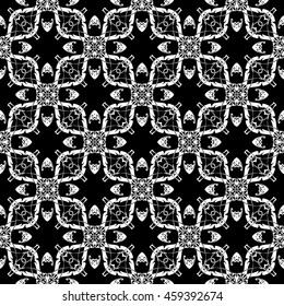 Abstract seamless pattern of black and white color for wallpapers and background.