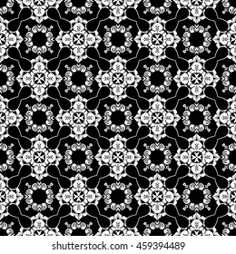 Abstract seamless pattern of black and white color for wallpapers and background.