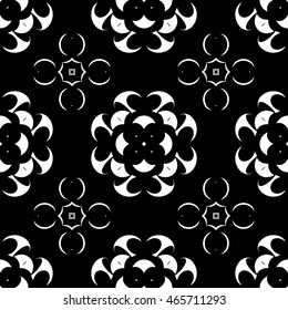 Abstract seamless pattern of black and white color for wallpapers and background.