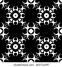 Abstract seamless pattern of black and white color for wallpapers and background.