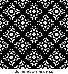 Abstract seamless pattern of black and white color for wallpapers and background.