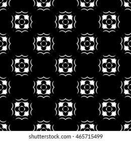 Abstract seamless pattern of black and white color for wallpapers and background.
