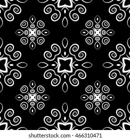 Abstract seamless pattern of black and white color for wallpapers and background.
