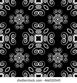 Abstract seamless pattern of black and white color for wallpapers and background.
