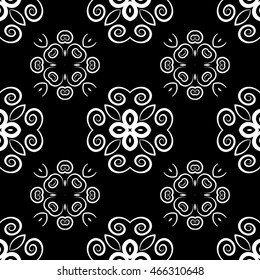 Abstract seamless pattern of black and white color for wallpapers and background.
