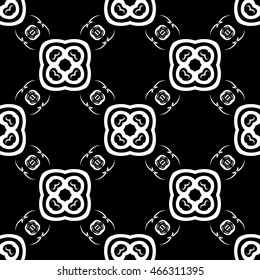 Abstract seamless pattern of black and white color for wallpapers and background.