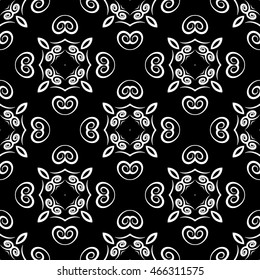 Abstract seamless pattern of black and white color for wallpapers and background.