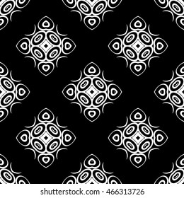 Abstract seamless pattern of black and white color for wallpapers and background.