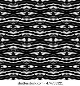 Abstract seamless pattern of black and white color for wallpapers and background.