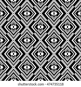 Abstract seamless pattern of black and white color for wallpapers and background.