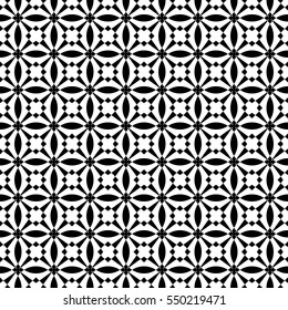 Abstract seamless pattern of black and white color for wallpaper and background.