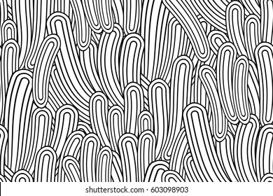 Abstract seamless pattern. Black and white stripes. Vector illustration