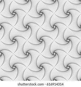 Abstract seamless pattern. Black and white lines. Vector illustration