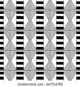 Abstract seamless pattern. Black and white illustration for coloring books. Background for design