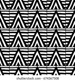 Abstract seamless pattern. Black and white illustration for coloring books. Background for design