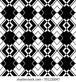 Abstract seamless pattern of black and white color for wallpapers and background.