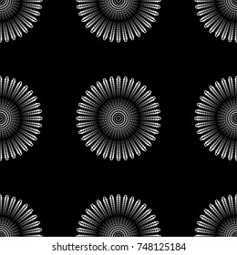 Abstract seamless pattern of black and white color for wallpapers and background.