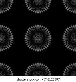 Abstract seamless pattern of black and white color for wallpapers and background.
