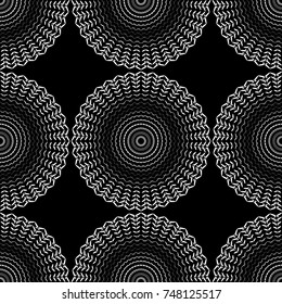 Abstract seamless pattern of black and white color for wallpapers and background.
