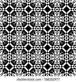 Abstract seamless pattern of black and white color for wallpapers and background.