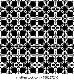 Abstract seamless pattern of black and white color for wallpapers and background.