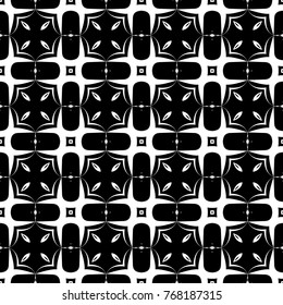 Abstract seamless pattern of black and white color for wallpapers and background.