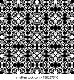 Abstract seamless pattern of black and white color for wallpapers and background.