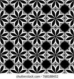 Abstract seamless pattern of black and white color for wallpapers and background.