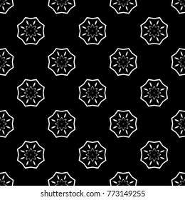 Abstract seamless pattern of black and white color for wallpapers and background.