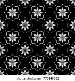 Abstract seamless pattern of black and white color for wallpapers and background.