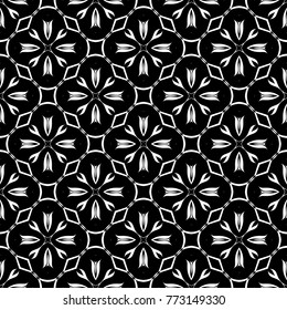 Abstract seamless pattern of black and white color for wallpapers and background.