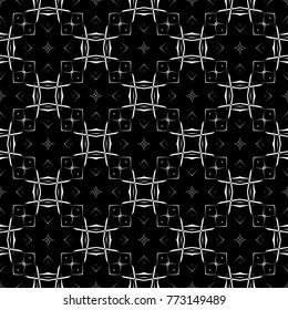 Abstract seamless pattern of black and white color for wallpapers and background.