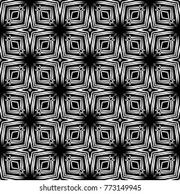 Abstract seamless pattern of black and white color for wallpapers and background.