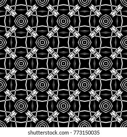 Abstract seamless pattern of black and white color for wallpapers and background.