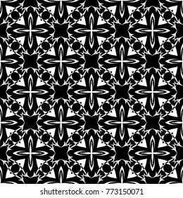 Abstract seamless pattern of black and white color for wallpapers and background.