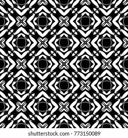 Abstract seamless pattern of black and white color for wallpapers and background.