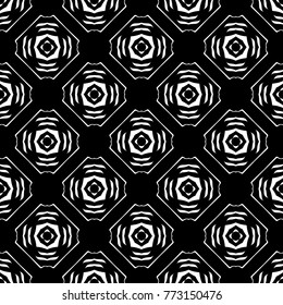 Abstract seamless pattern of black and white color for wallpapers and background.