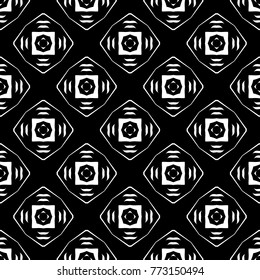Abstract seamless pattern of black and white color for wallpapers and background.