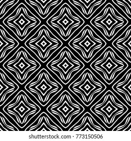Abstract seamless pattern of black and white color for wallpapers and background.