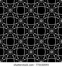 Abstract seamless pattern of black and white color for wallpapers and background.