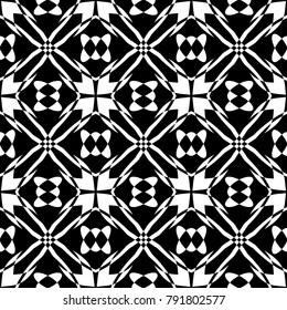 Abstract seamless pattern of black and white color for wallpapers and background.