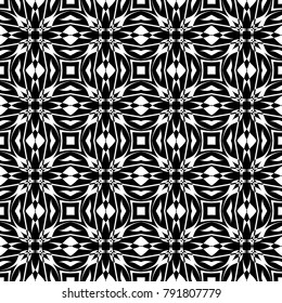 Abstract seamless pattern of black and white color for wallpapers and background.