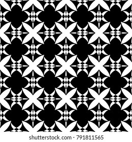 Abstract seamless pattern of black and white color for wallpapers and background.