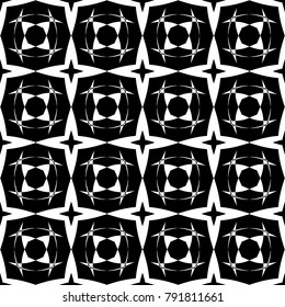 Abstract seamless pattern of black and white color for wallpapers and background.
