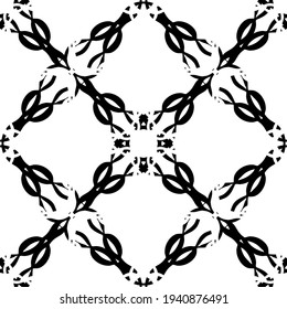 Abstract seamless pattern in black and white.Flat design.Black lace on a white background.Black and white graphics.Art nouveau.For decorating fabric, paper, Wallpaper, and packaging.