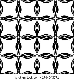 Abstract seamless pattern in black and white.Flat design.Black lace on a white background.Black and white graphics.Art nouveau.For decorating fabric, paper, Wallpaper, and packaging.